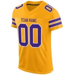 Custom Gold Purple-White Mesh Authentic Football Jersey Custom Gold Purple-White Mesh Authentic Football Jersey