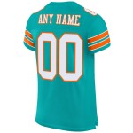 Custom Aqua White-Orange Mesh Authentic Football Jersey Custom Aqua White-Orange Mesh Authentic Football Jersey