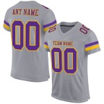 Custom Gray Purple-Gold Mesh Authentic Football Jersey Custom Gray Purple-Gold Mesh Authentic Football Jersey