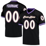 Custom Black White-Purple Mesh Authentic Throwback Football Jersey Custom Black White-Purple Mesh Authentic Throwback Football Jersey
