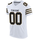 Custom White Black-Old Gold Mesh Authentic Football Jersey Custom White Black-Old Gold Mesh Authentic Football Jersey