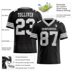 Custom Black White-Gray Mesh Authentic Football Jersey Custom Black White-Gray Mesh Authentic Football Jersey