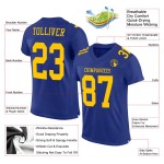 Custom Royal Gold Mesh Authentic Football Jersey Custom Royal Gold Mesh Authentic Football Jersey