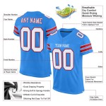 Custom Powder Blue White-Red Mesh Authentic Football Jersey Custom Powder Blue White-Red Mesh Authentic Football Jersey