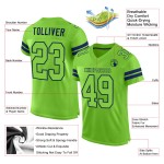 Custom Neon Green Neon Green-Navy Mesh Authentic Football Jersey Custom Neon Green Neon Green-Navy Mesh Authentic Football Jersey