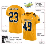 Custom Gold Navy-White Mesh Authentic Football Jersey Custom Gold Navy-White Mesh Authentic Football Jersey