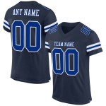 Custom Navy Royal-White Mesh Authentic Football Jersey Custom Navy Royal-White Mesh Authentic Football Jersey