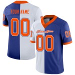 Custom Royal Orange-White Mesh Split Fashion Football Jersey Custom Royal Orange-White Mesh Split Fashion Football Jersey