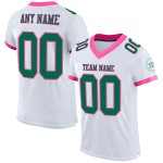Custom White Kelly Green-Pink Mesh Authentic Football Jersey Custom White Kelly Green-Pink Mesh Authentic Football Jersey
