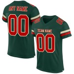 Custom Green Red-Cream Mesh Authentic Football Jersey Custom Green Red-Cream Mesh Authentic Football Jersey