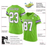 Custom Neon Green White-Purple Mesh Authentic Football Jersey Custom Neon Green White-Purple Mesh Authentic Football Jersey