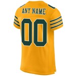 Custom Gold Green-White Mesh Authentic Football Jersey Custom Gold Green-White Mesh Authentic Football Jersey
