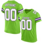 Custom Neon Green White-Purple Mesh Authentic Football Jersey Custom Neon Green White-Purple Mesh Authentic Football Jersey