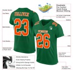 Custom Kelly Green Orange-White Mesh Authentic Football Jersey Custom Kelly Green Orange-White Mesh Authentic Football Jersey