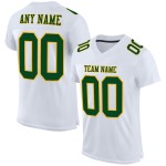Custom White Green-Gold Mesh Authentic Football Jersey Custom White Green-Gold Mesh Authentic Football Jersey