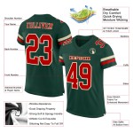 Custom Green Red-Cream Mesh Authentic Football Jersey Custom Green Red-Cream Mesh Authentic Football Jersey