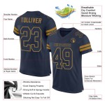 Custom Navy Navy-Old Gold Mesh Authentic Football Jersey Custom Navy Navy-Old Gold Mesh Authentic Football Jersey