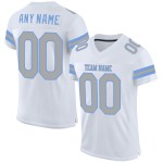 Custom White Gray-Light Blue Mesh Authentic Football Jersey Custom White Gray-Light Blue Mesh Authentic Football Jersey