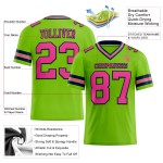 Custom Neon Green Pink-Navy Mesh Authentic Football Jersey Custom Neon Green Pink-Navy Mesh Authentic Football Jersey