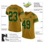 Custom Old Gold Green Mesh Authentic Football Jersey Custom Old Gold Green Mesh Authentic Football Jersey