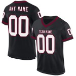 Custom Black White-Maroon Mesh Authentic Throwback Football Jersey Custom Black White-Maroon Mesh Authentic Throwback Football Jersey
