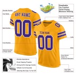 Custom Gold Purple-White Mesh Authentic Football Jersey Custom Gold Purple-White Mesh Authentic Football Jersey
