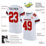 Custom White Red-Black Mesh Authentic Football Jersey Custom White Red-Black Mesh Authentic Football Jersey