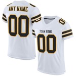 Custom White Black-Gold Mesh Authentic Football Jersey Custom White Black-Gold Mesh Authentic Football Jersey