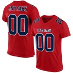 Custom Red Navy-White Mesh Authentic Football Jersey Custom Red Navy-White Mesh Authentic Football Jersey