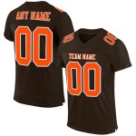 Custom Brown Orange-White Mesh Authentic Football Jersey Custom Brown Orange-White Mesh Authentic Football Jersey