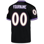 Custom Black White-Purple Mesh Authentic Throwback Football Jersey Custom Black White-Purple Mesh Authentic Throwback Football Jersey