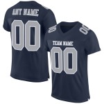 Custom Navy Gray-White Mesh Authentic Football Jersey Custom Navy Gray-White Mesh Authentic Football Jersey