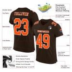 Custom Brown Orange-White Mesh Authentic Football Jersey Custom Brown Orange-White Mesh Authentic Football Jersey