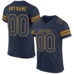 Custom Navy Navy-Old Gold Mesh Authentic Football Jersey Custom Navy Navy-Old Gold Mesh Authentic Football Jersey