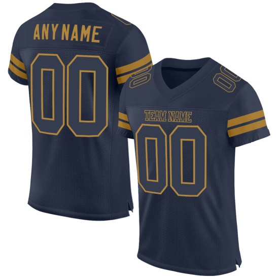 Custom Navy Navy-Old Gold Mesh Authentic Football Jersey Custom Navy Navy-Old Gold Mesh Authentic Football Jersey