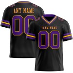 Custom Black Purple-Gold Mesh Authentic Football Jersey Custom Black Purple-Gold Mesh Authentic Football Jersey