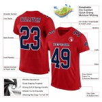 Custom Red Navy-White Mesh Authentic Football Jersey Custom Red Navy-White Mesh Authentic Football Jersey