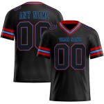 Custom Black Powder Blue-Red Mesh Authentic Football Jersey Custom Black Powder Blue-Red Mesh Authentic Football Jersey