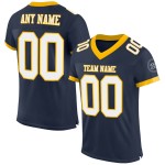 Custom Navy White-Gold Mesh Authentic Football Jersey Custom Navy White-Gold Mesh Authentic Football Jersey