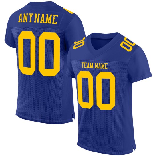 Custom Royal Gold Mesh Authentic Football Jersey Custom Royal Gold Mesh Authentic Football Jersey