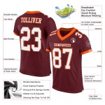 Custom Burgundy White-Orange Mesh Authentic Football Jersey Custom Burgundy White-Orange Mesh Authentic Football Jersey