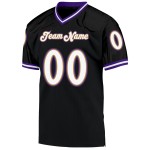 Custom Black White-Purple Mesh Authentic Throwback Football Jersey Custom Black White-Purple Mesh Authentic Throwback Football Jersey