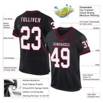 Custom Black White-Maroon Mesh Authentic Throwback Football Jersey Custom Black White-Maroon Mesh Authentic Throwback Football Jersey