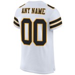 Custom White Black-Gold Mesh Authentic Football Jersey Custom White Black-Gold Mesh Authentic Football Jersey