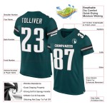 Custom Midnight Green White-Gray Mesh Authentic Football Jersey Custom Midnight Green White-Gray Mesh Authentic Football Jersey