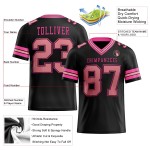 Custom Black Medium Pink-Pink Mesh Authentic Football Jersey Custom Black Medium Pink-Pink Mesh Authentic Football Jersey
