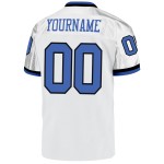 Custom White Blue-Black Mesh Authentic Throwback Football Jersey Custom White Blue-Black Mesh Authentic Throwback Football Jersey