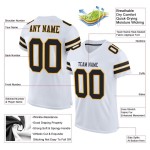 Custom White Black-Gold Mesh Authentic Football Jersey Custom White Black-Gold Mesh Authentic Football Jersey
