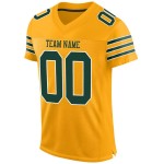 Custom Gold Green-White Mesh Authentic Football Jersey Custom Gold Green-White Mesh Authentic Football Jersey