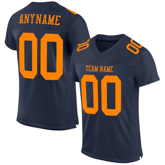Custom Navy Bay Orange Mesh Authentic Football Jersey Custom Navy Bay Orange Mesh Authentic Football Jersey